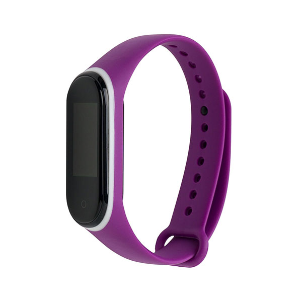 Ремешок для Mi Smart Band 4 с цветным колечком (Фиолетовый с белым)