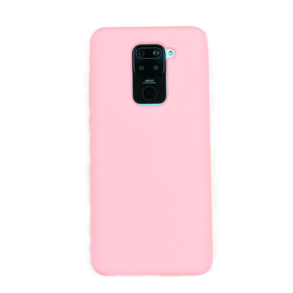 Чехол для Redmi Note 9 бампер AT Silicone case (Светло-розовый)