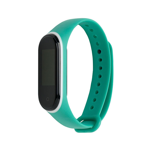 Ремешок для Mi Smart Band 4 с цветным колечком (Салатовый с белым)