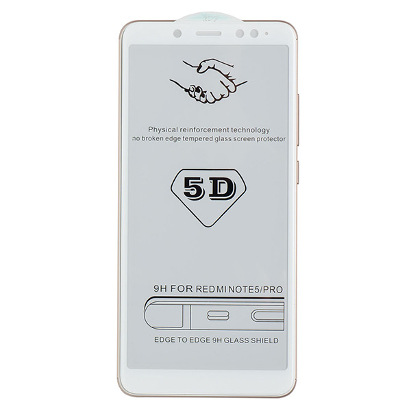 Стекло противоударное для Redmi Note 5/5 Pro CASE 3D (Белое)