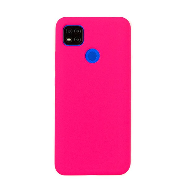 Чехол для Redmi 9C бампер AT Silicone case (Ярко-розовый)