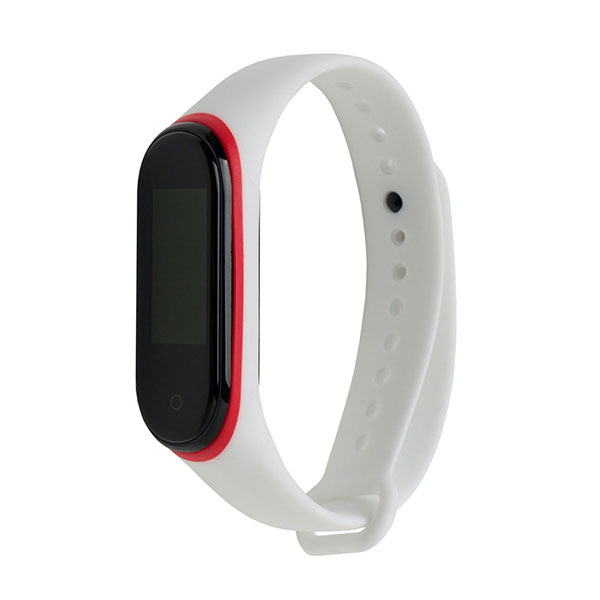 Ремешок для Mi Smart Band 4 с цветным колечком (Белый с красным)
