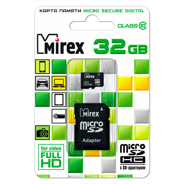 Карта памяти MicroSDHC (32 Mirex)