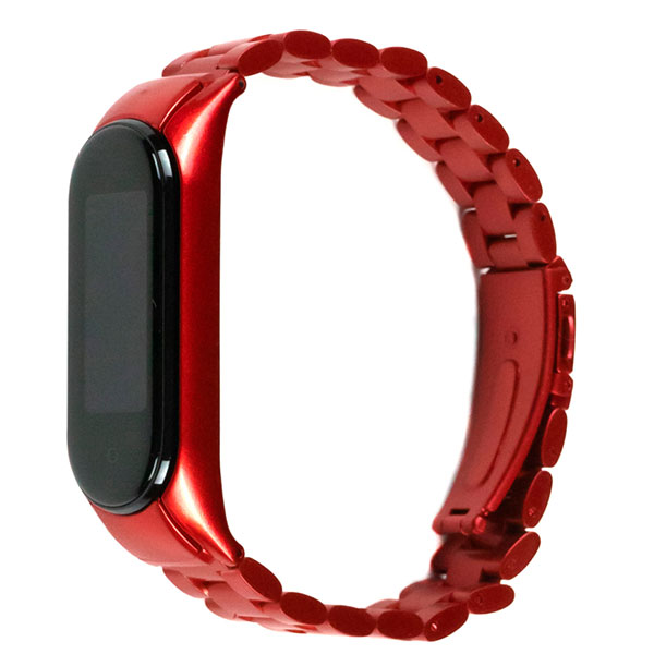 Ремешок для Mi Band 5 Stainless (Красный)