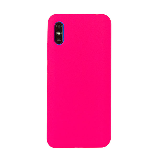 Чехол для Redmi 9A бампер AT Silicone case (Ярко-розовый)