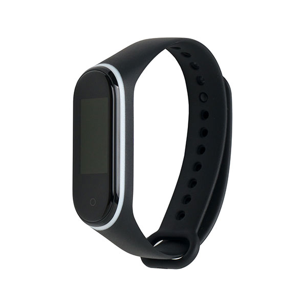 Ремешок для Mi Smart Band 4 с цветным колечком (Черный с белым)