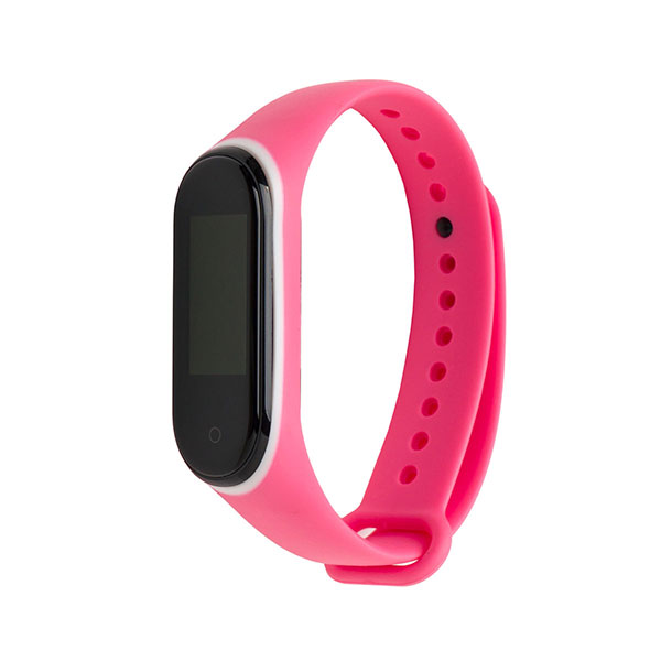 Ремешок для Mi Smart Band 4 с цветным колечком (Розовый с белым)