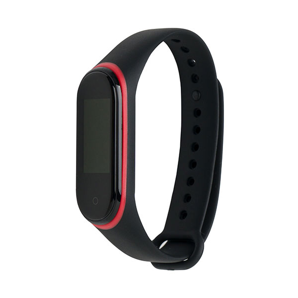 Ремешок для Mi Smart Band 4 с цветным колечком (Черный с красным)