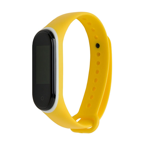 Ремешок для Mi Smart Band 4 с цветным колечком (Желтый с белым)