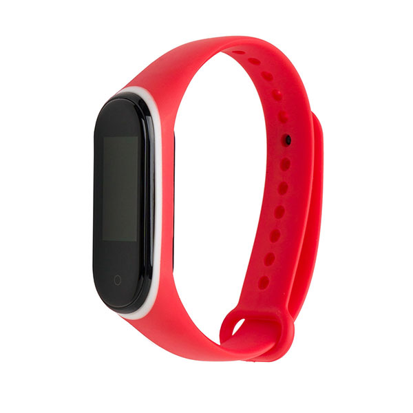Ремешок для Mi Smart Band 4 с цветным колечком (Красный с белым)