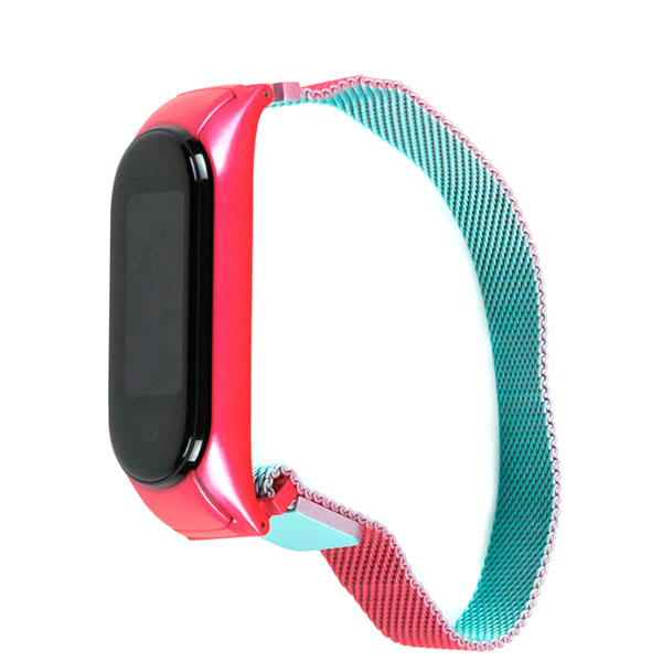 Ремешок для Mi Band 5 Magnetic (Розово-бирюзовый)