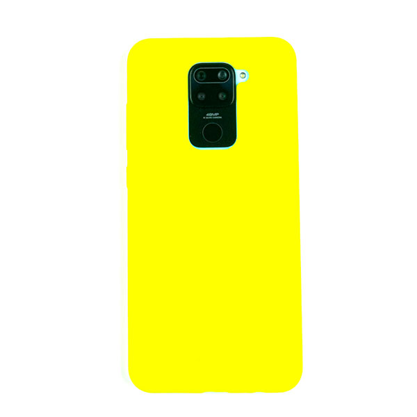Чехол для Redmi Note 9 бампер AT Silicone case (Светло-желтый)