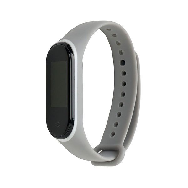 Ремешок для Mi Smart Band 4 с цветным колечком (Серый с белым)