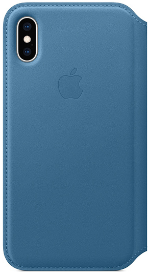 Чехол для телефона APPLE Leather Folio для iPhone XS Cape Cod Blue