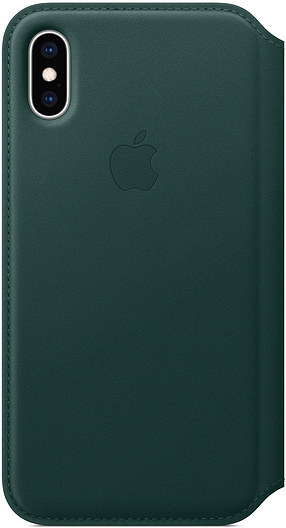 Чехол для телефона APPLE Leather Folio для iPhone XS (зеленый)