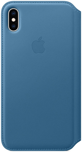 Чехол для телефона APPLE Leather Folio для iPhone XS Max (голубой)