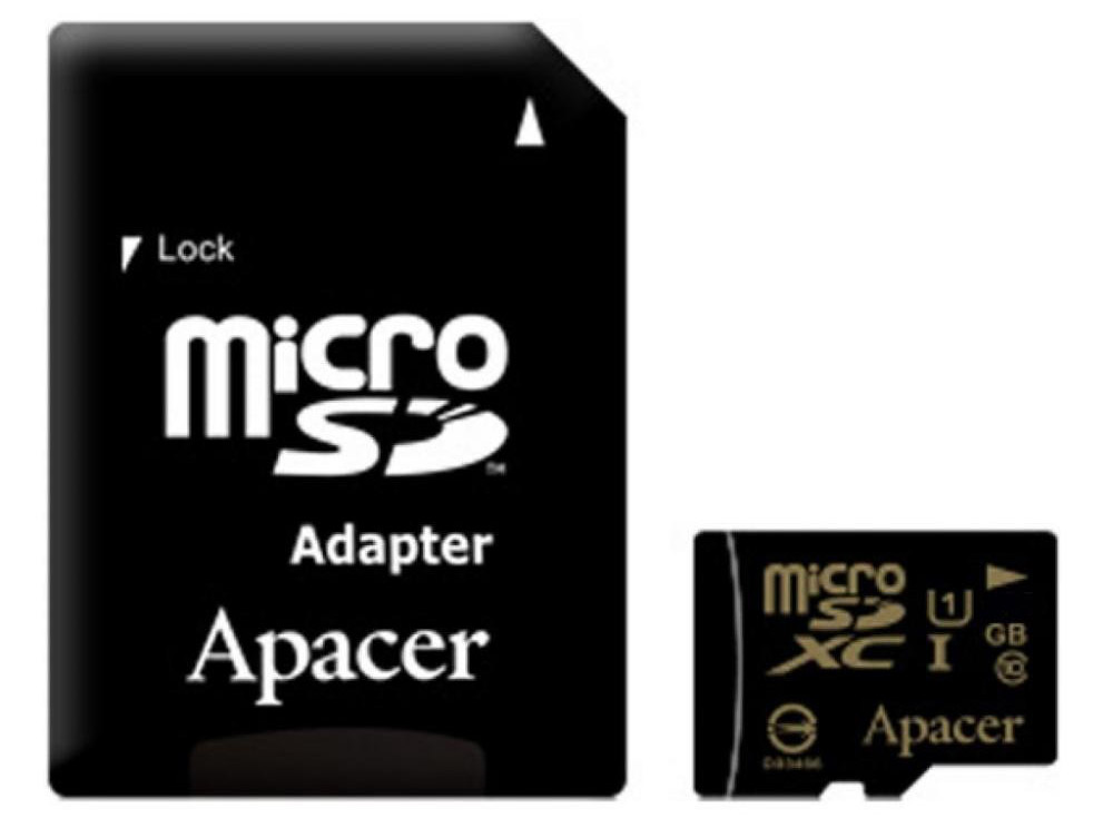 Карта памяти APACER microSDXC 128GB UHS-I Class 10 + SD-adapter (AP128GMCSX10U1-R)
