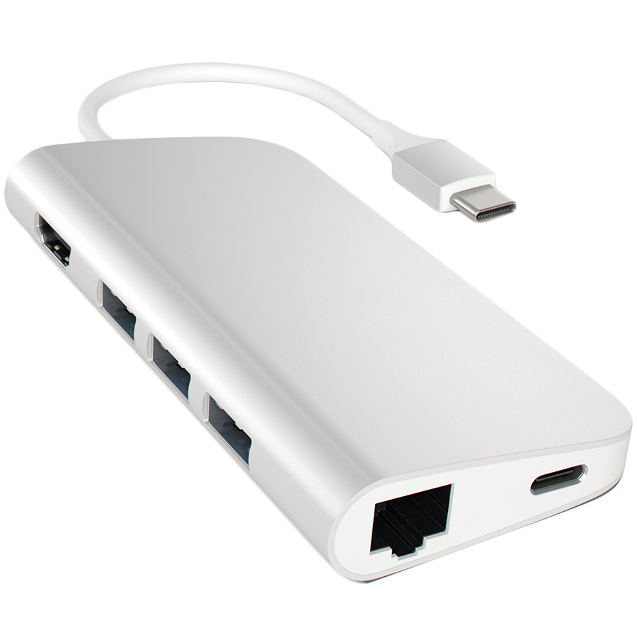 Многопортовый адаптер SATECHI USB-C Aluminum 4K с Ethernet (ST-TCMAS)