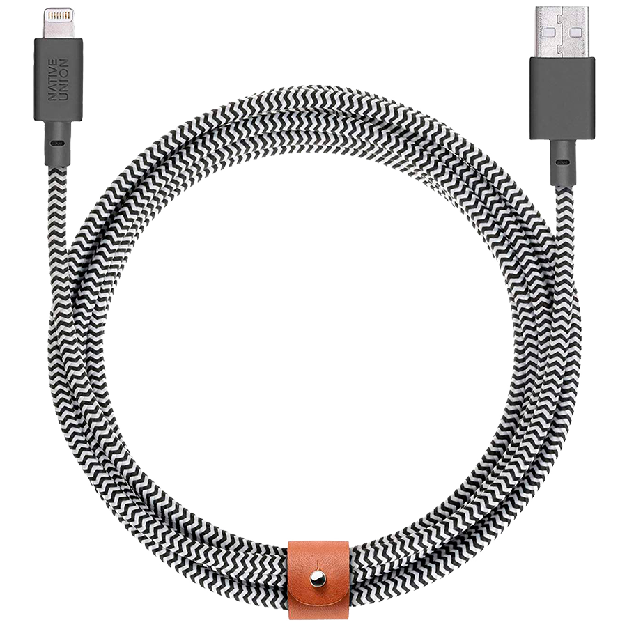 NATIVE UNION Кабель-переходник с USB на Lightning BELT 3 L (BELT-L-ZEB-3)