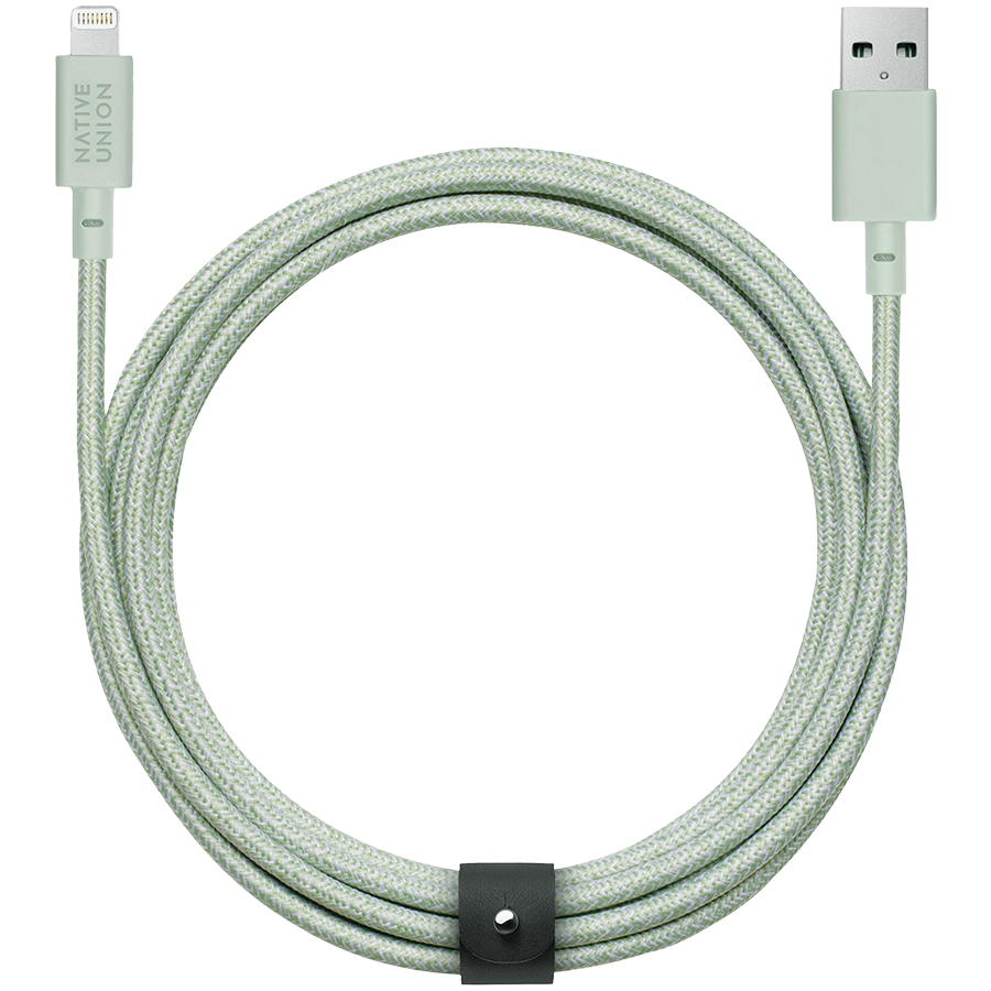 NATIVE UNION Кабель-переходник с USB на Lightning BELT 3 L (BELT-L-GRN-3-NP)