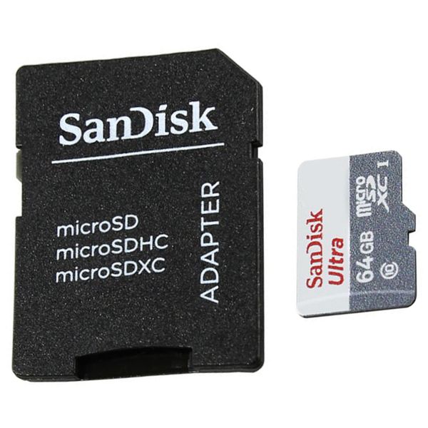 Карта памяти SANDISK Ultra microSDXC 64GB (SDSQUNS-064G-GN3MA)