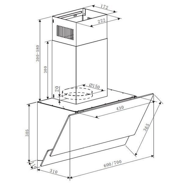 Кухонная вытяжка MAUNFELD Plym Soft 60 (черный)