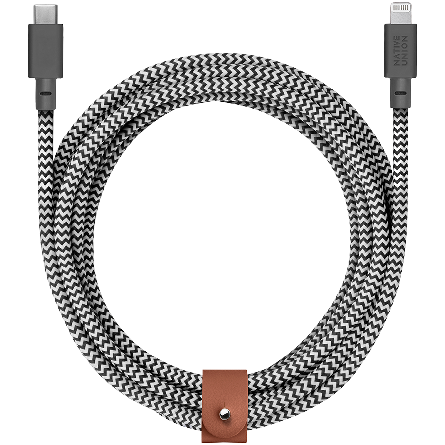 NATIVE UNION Кабель-переходник с USB-C на Lightning BELT 3 (BELT-KV-CL-ZEB-3)