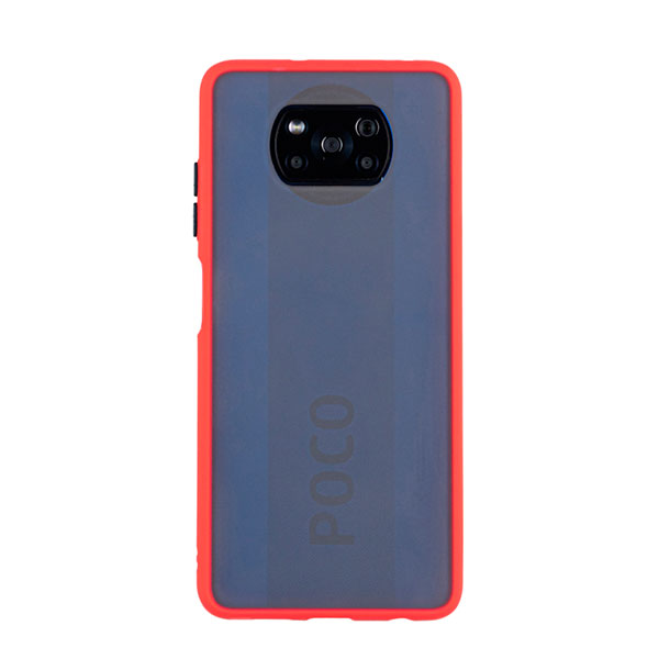 Чехол для Pocophone X3 бампер AT Frosted case (Красный)