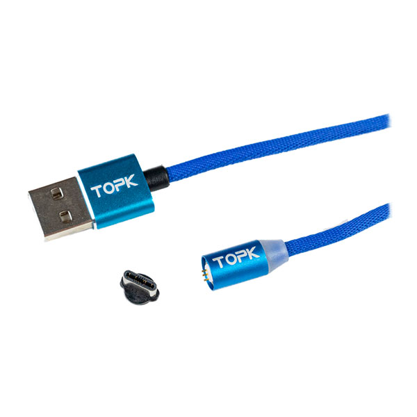 Кабель магнитный Topk USB - Type-C (Синий)