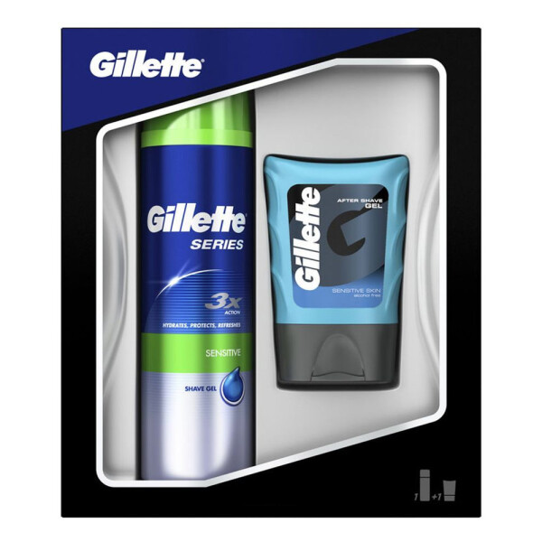 Набор GILLETTE:  Гель для бриться SensSkin для чувствительной кожи 200 мл + Гель после бритья Sensitive