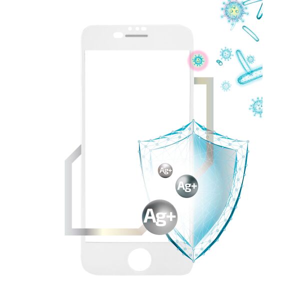 Защитное стекло VOLARE ROSSO Fullscreen full glue antibacterial для Apple iPhone SE/8/7 Белый (15596)