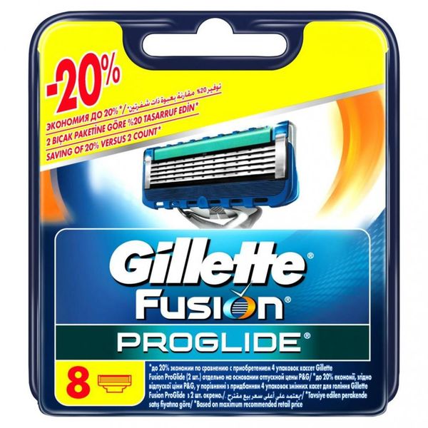 Сменные кассеты GILLETTE FUSION ProGlide 8шт (7702018085545)