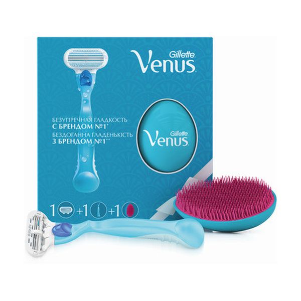 Набор GILLETTE VENUS: Бритва с 1 сменной кассетой + Расческа