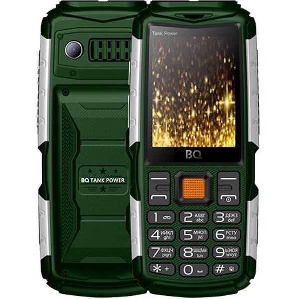 Мобильный телефон BQ-Mobile BQ-2430 Tank Power (зеленый/серебро)