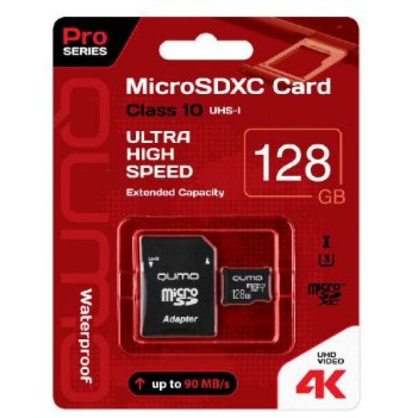 Карта памяти QUMO microSDXC (UHS-1) 128GB (QM128GMICSDXC10U3)