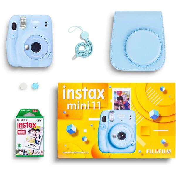 Фотоаппарат FUJIFILM Instax Mini 11 (голубой) Geometric Set