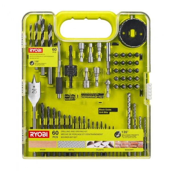 Набор бит и сверл Ryobi RAKDD60 (5132004664) 60 предметов