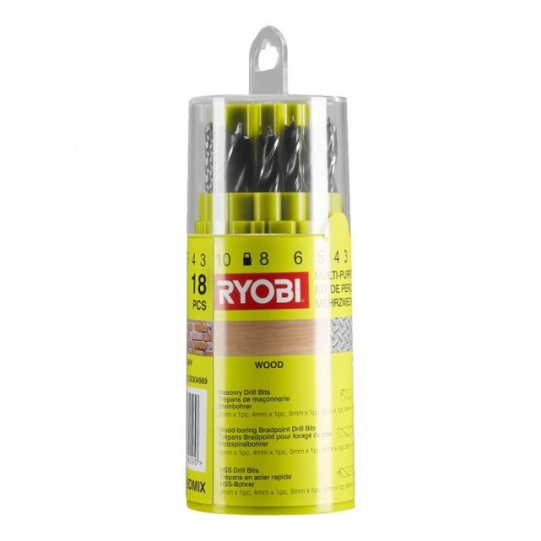 Набор сверл Ryobi RAK18DMIX (5132004669) 18 предметов