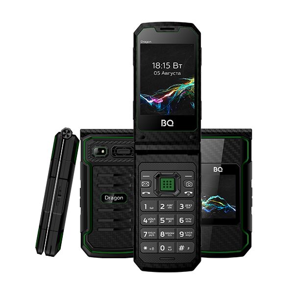 Мобильный телефон BQ-Mobile BQ-2822 Dragon (черный/зеленый)