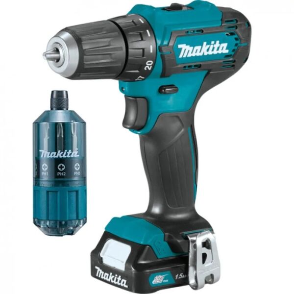 Дрель-шуруповерт Makita DF333DWYE4 (в чем + набор бит)