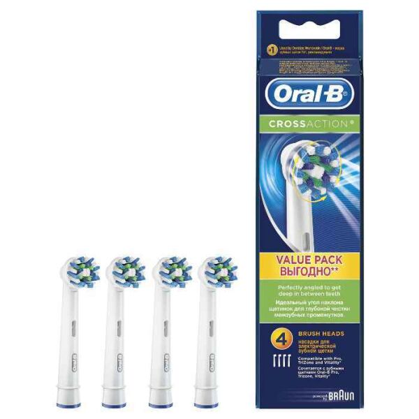 Насадка для электрической зубной щетки ORAL_B Cross Action EB50 (4 шт)