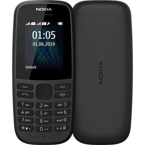 Телефон Nokia 105 черный (TA-1174)