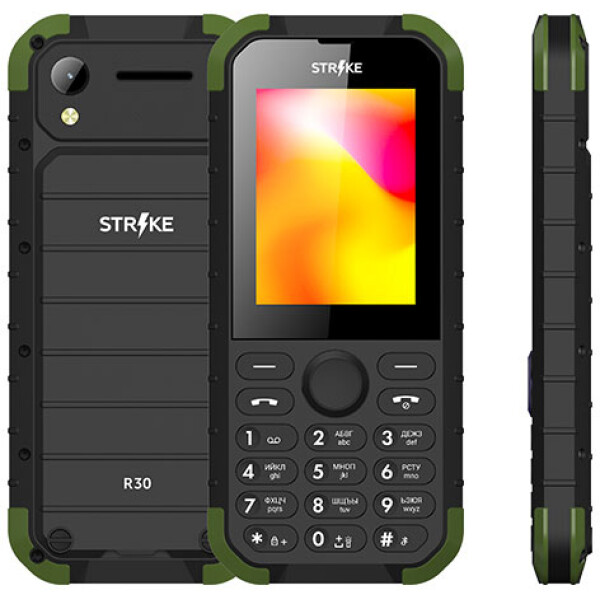 Телефон GSM STRIKE R30 (черный-зеленый)
