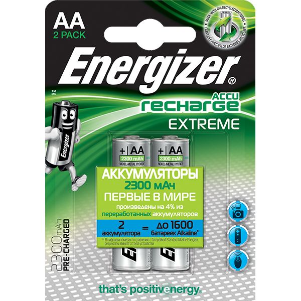 Аккумуляторы ENERGIZER Extreme AA 2300mAh 2 шт.