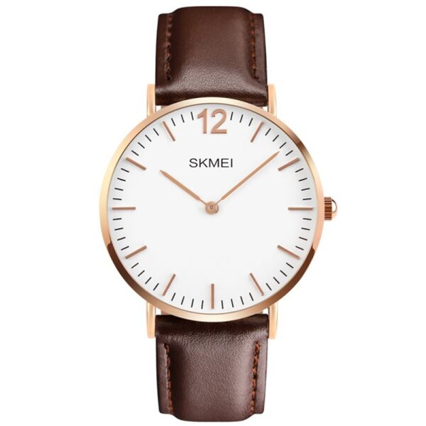 Наручные часы Skmei 1181C (коричневый кожаный ремень)